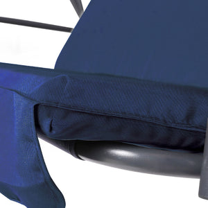 Milano Outdoor 3 Seater Swing Bench Chair With Canopy - Dark Blue
