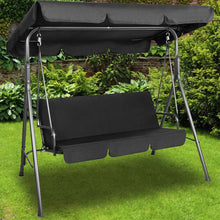 Load image into Gallery viewer, Milano Outdoor 3 Seater Swing Bench Chair With Canopy - Black

