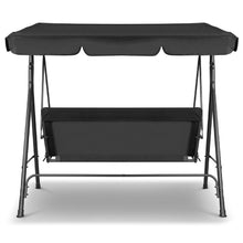 Load image into Gallery viewer, Milano Outdoor 3 Seater Swing Bench Chair With Canopy - Black
