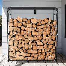 Load image into Gallery viewer, Metal Log Storage Shed Outdoor Firewood Rack Holder
