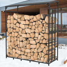Load image into Gallery viewer, Metal Log Storage Shed Outdoor Firewood Rack Holder
