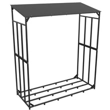 Load image into Gallery viewer, Metal Log Storage Shed Outdoor Firewood Rack Holder
