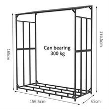 Load image into Gallery viewer, Metal Log Storage Shed Outdoor Firewood Rack Holder
