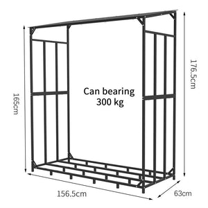 Metal Log Storage Shed Outdoor Firewood Rack Holder