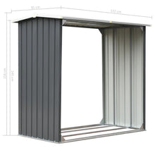 Load image into Gallery viewer, Outdoor Log Storage Shed 91cm Firewood Rack Steel w/ Raised Floor &amp; Sloping Roof

