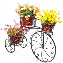 Load image into Gallery viewer, 3-Tier Iron Bicycle Plant Stand Rack Tricycle Planter
