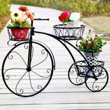 Load image into Gallery viewer, 3-Tier Iron Bicycle Plant Stand Rack Tricycle Planter
