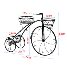 Load image into Gallery viewer, 3-Tier Iron Bicycle Plant Stand Rack Tricycle Planter
