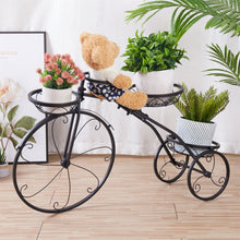 Load image into Gallery viewer, Iron Tricycle Plant Stand Pot Holder Black Solid Pattern
