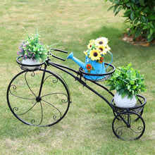 Load image into Gallery viewer, Iron Tricycle Plant Stand Pot Holder Black Solid Pattern
