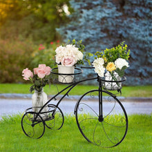 Load image into Gallery viewer, Iron Tricycle Plant Stand Pot Holder Black Solid Pattern
