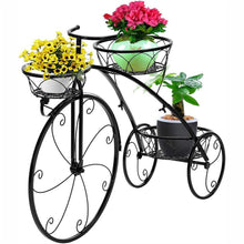 Load image into Gallery viewer, Iron Tricycle Plant Stand Pot Holder Black Solid Pattern
