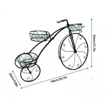 Load image into Gallery viewer, Iron Tricycle Plant Stand Pot Holder Black Solid Pattern
