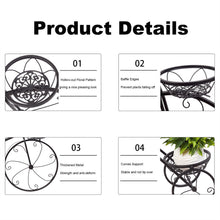 Load image into Gallery viewer, Iron Tricycle Plant Stand Pot Holder Black Solid Pattern
