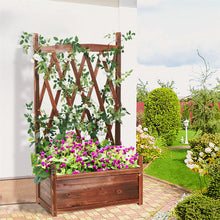 Load image into Gallery viewer, Elevated Wooden Planter Box L-64x36.5x115cm with Trellis
