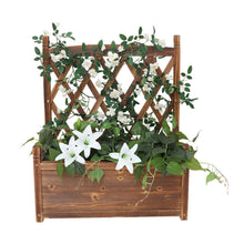 Load image into Gallery viewer, Elevated Small Wooden Planter Box 64x37x76cm with Trellis
