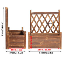 Load image into Gallery viewer, Elevated Small Wooden Planter Box 64x37x76cm with Trellis
