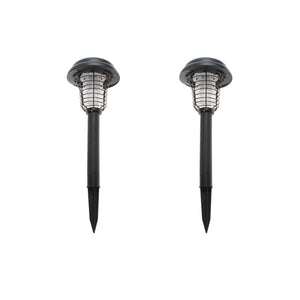 Lenoxx Wireless Solar-Powered Mosquito Killer Lamp (2-Piece, Black)
