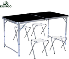 Load image into Gallery viewer, KILIROO Camping Table 120cm Black (With 4 Chair)
