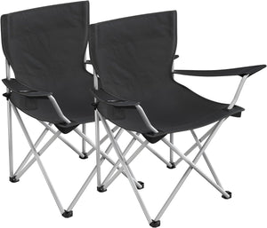 SONGMICS Set of 2 Folding Camping Outdoor Chairs Black