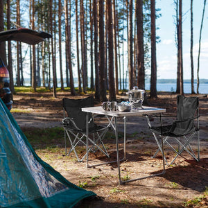 SONGMICS Set of 2 Folding Camping Outdoor Chairs Black