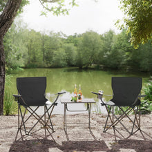 Load image into Gallery viewer, SONGMICS Set of 2 Folding Camping Outdoor Chairs Black
