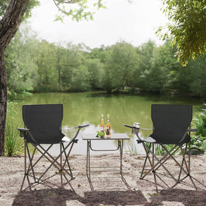 SONGMICS Set of 2 Folding Camping Outdoor Chairs Black