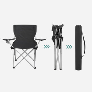 SONGMICS Set of 2 Folding Camping Outdoor Chairs Black