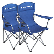 Load image into Gallery viewer, SONGMICS Set of 2 Folding Camping Outdoor Chairs Blue
