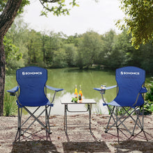 Load image into Gallery viewer, SONGMICS Set of 2 Folding Camping Outdoor Chairs Blue
