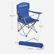 Load image into Gallery viewer, SONGMICS Set of 2 Folding Camping Outdoor Chairs Blue
