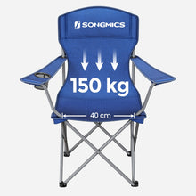 Load image into Gallery viewer, SONGMICS Set of 2 Folding Camping Outdoor Chairs Blue
