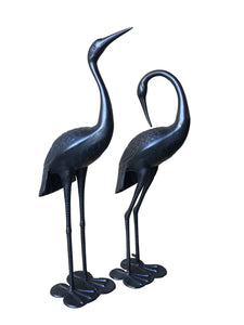 Statue Metal 2 Piece Crane Couple Set