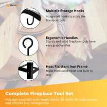 Load image into Gallery viewer, Social Hike Firewood Rack Stand and Fireplace Tool Set for Log Holder Storage
