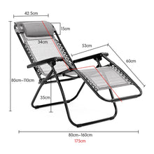 Load image into Gallery viewer, Wallaroo Zero Gravity Reclining Deck Lounge Chair Folding - Grey

