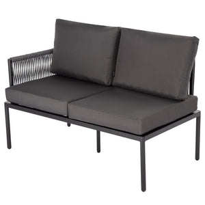 Outdoor Lounge Set with Coffee Table in Black Eden 4-Seater