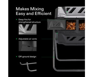 Compost Bin Dual Chamber Tumbling 160LT
