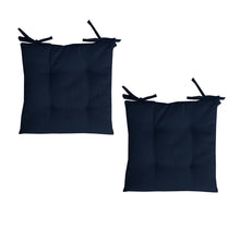 Load image into Gallery viewer, Set of 2 Outdoor Chair Cushion Pads 40 x 40cm Navy Blue
