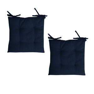 Set of 2 Outdoor Chair Cushion Pads 40 x 40cm Navy Blue