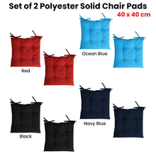 Load image into Gallery viewer, Set of 2 Outdoor Chair Cushion Pads 40 x 40cm Navy Blue
