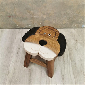 Kids Stool Wooden Dog