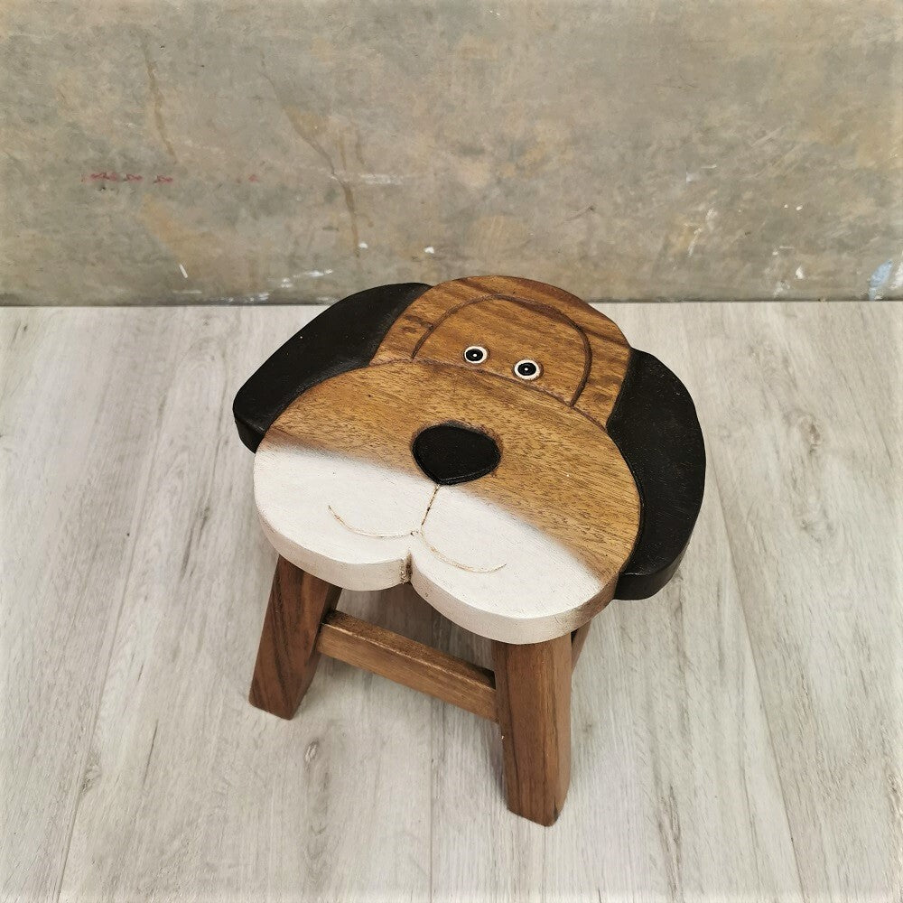 Kids Stool Wooden Dog
