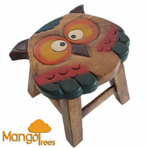 Kids Stool Wooden Owl