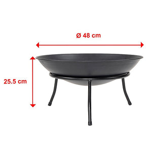 Iron Fire Bowl Traditional Log Fire Pit Black