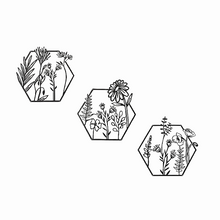 Load image into Gallery viewer, 3pc Metal Flower Art Wall Decor
