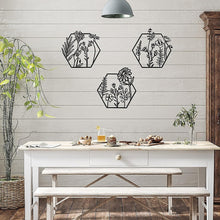 Load image into Gallery viewer, 3pc Metal Flower Art Wall Decor
