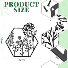 Load image into Gallery viewer, 3pc Metal Flower Art Wall Decor
