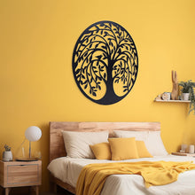 Load image into Gallery viewer, French Rustic 60cm Tree of Life &amp; Birds Round Metal Wall Garden Art Sculpture
