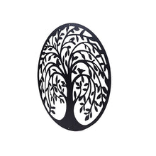 Load image into Gallery viewer, French Rustic 60cm Tree of Life &amp; Birds Round Metal Wall Garden Art Sculpture
