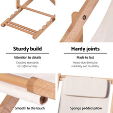 Load image into Gallery viewer, Gardeon Outdoor Folding Deck Chair Wooden Beige
